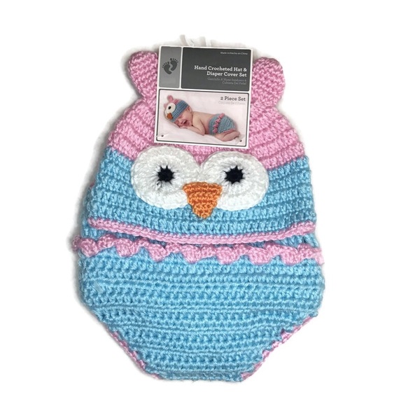 Other - New Crochet Owl Hat and Diaper Cover